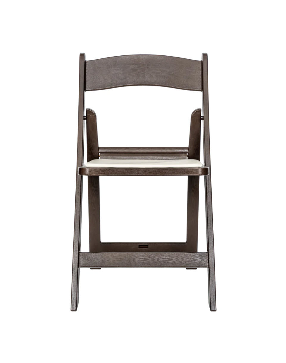 Brown Folding Chair With Cushion