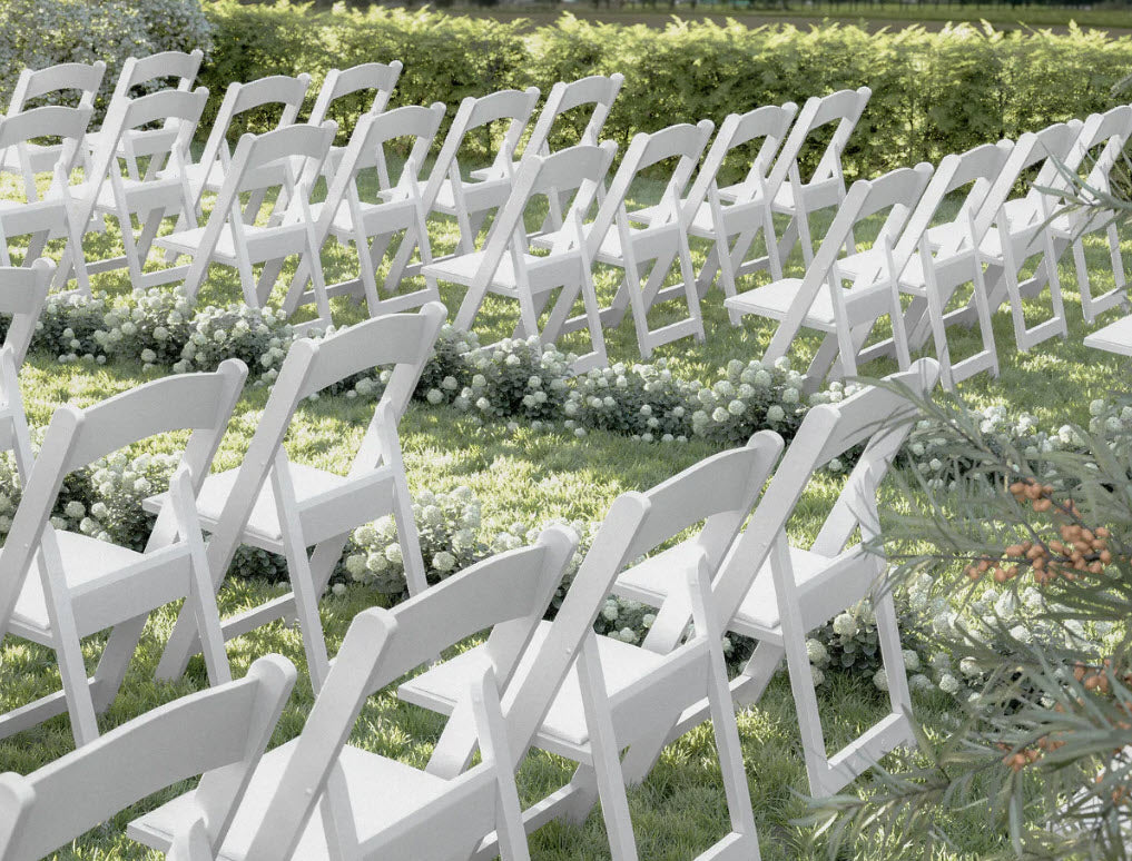 White Folding Chair With Cushion