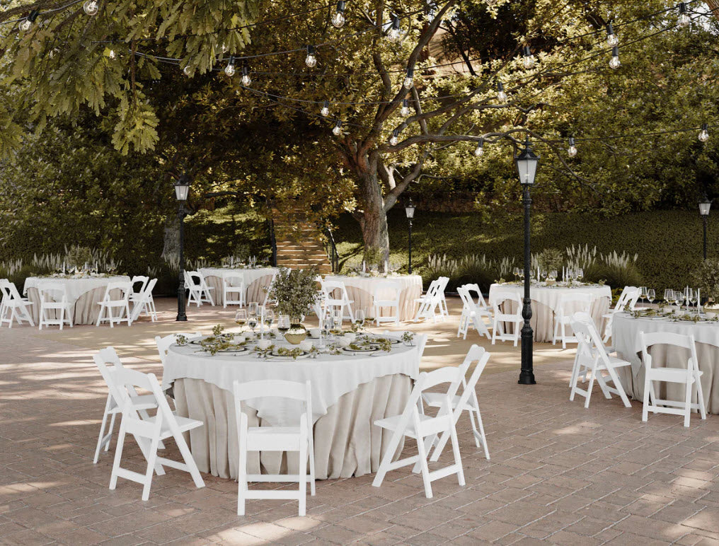 White Folding Chair With Cushion