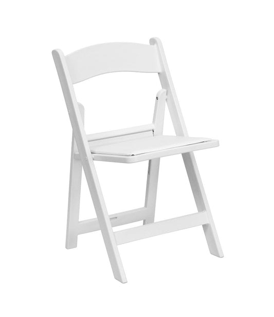 White Folding Chair With Cushion