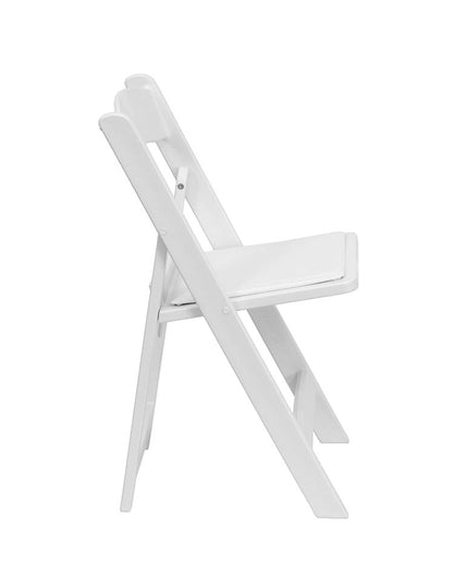 White Folding Chair With Cushion