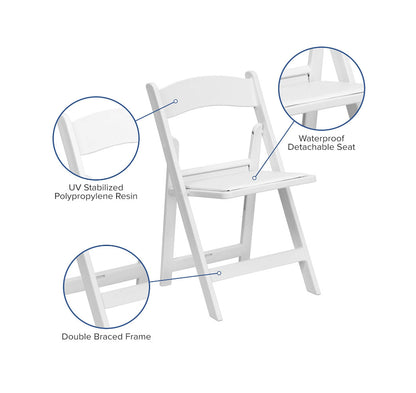 White Folding Chair With Cushion